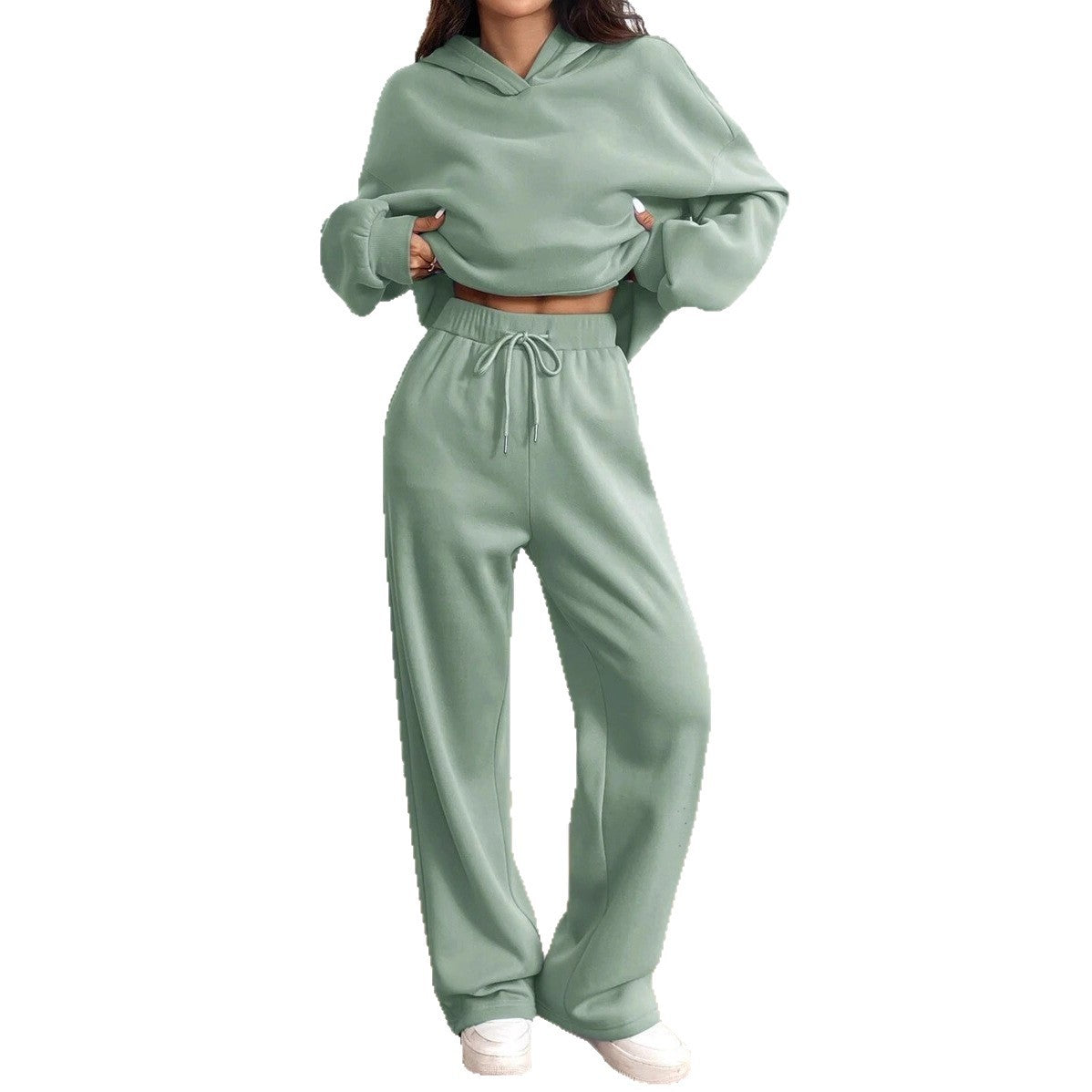 Women's Leisure Warm Hooded Sports Long Winter Fashion Casual Suit