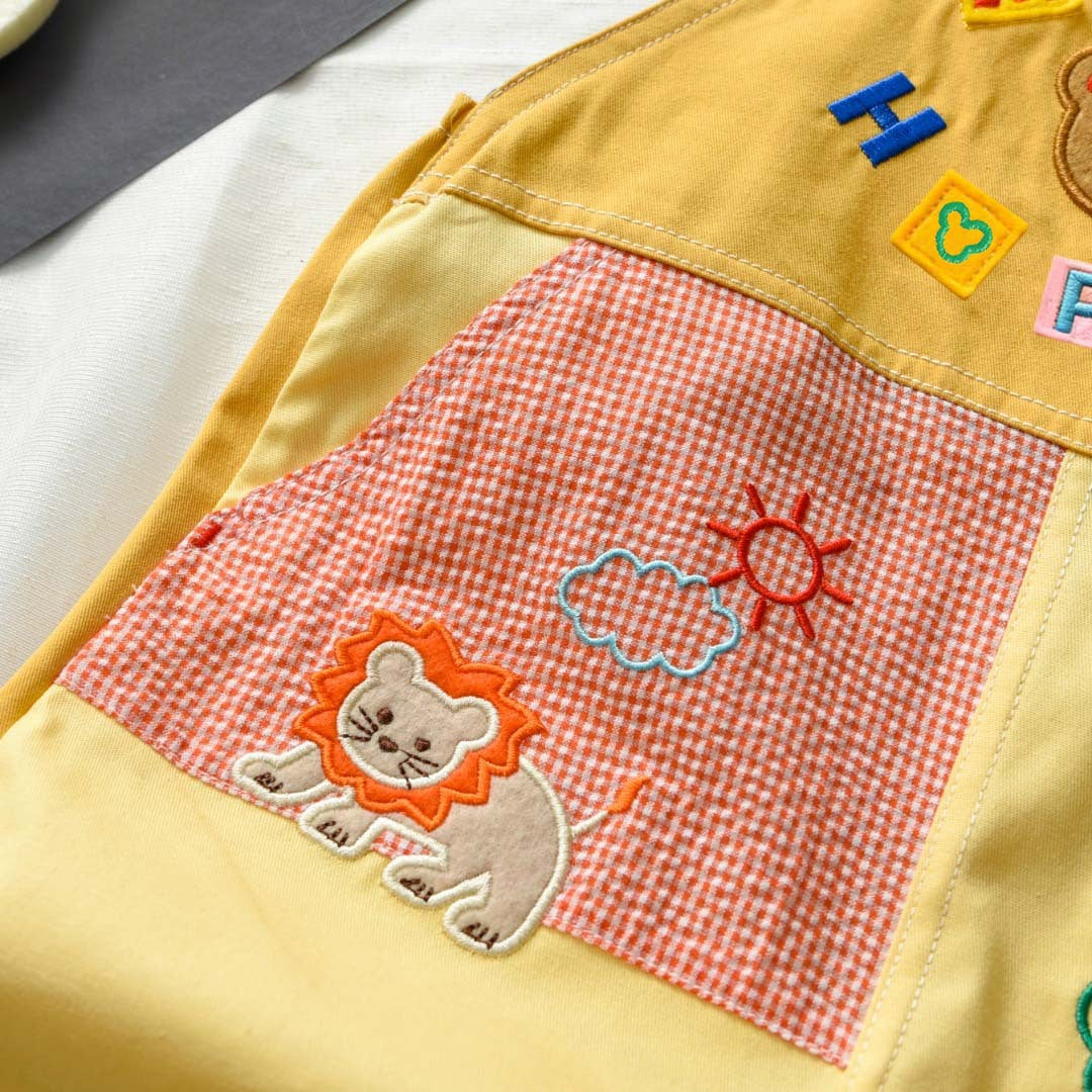 Children's Clothing Summer Cartoon Bear Letter Splicing Suspender Shorts Children's Pants