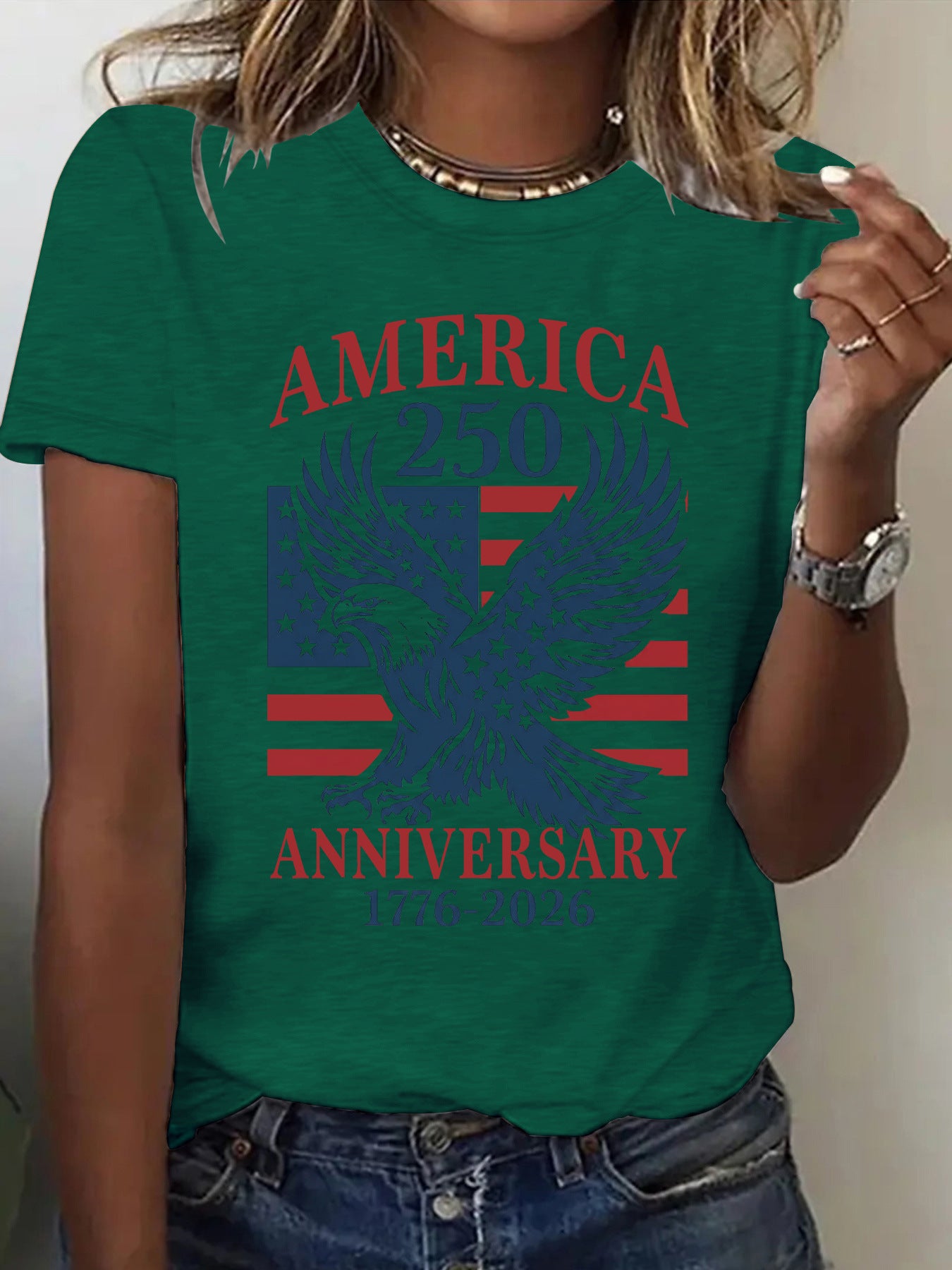 Women's Short-sleeved Shirt With Patriotism The Theme Women's T-shirt