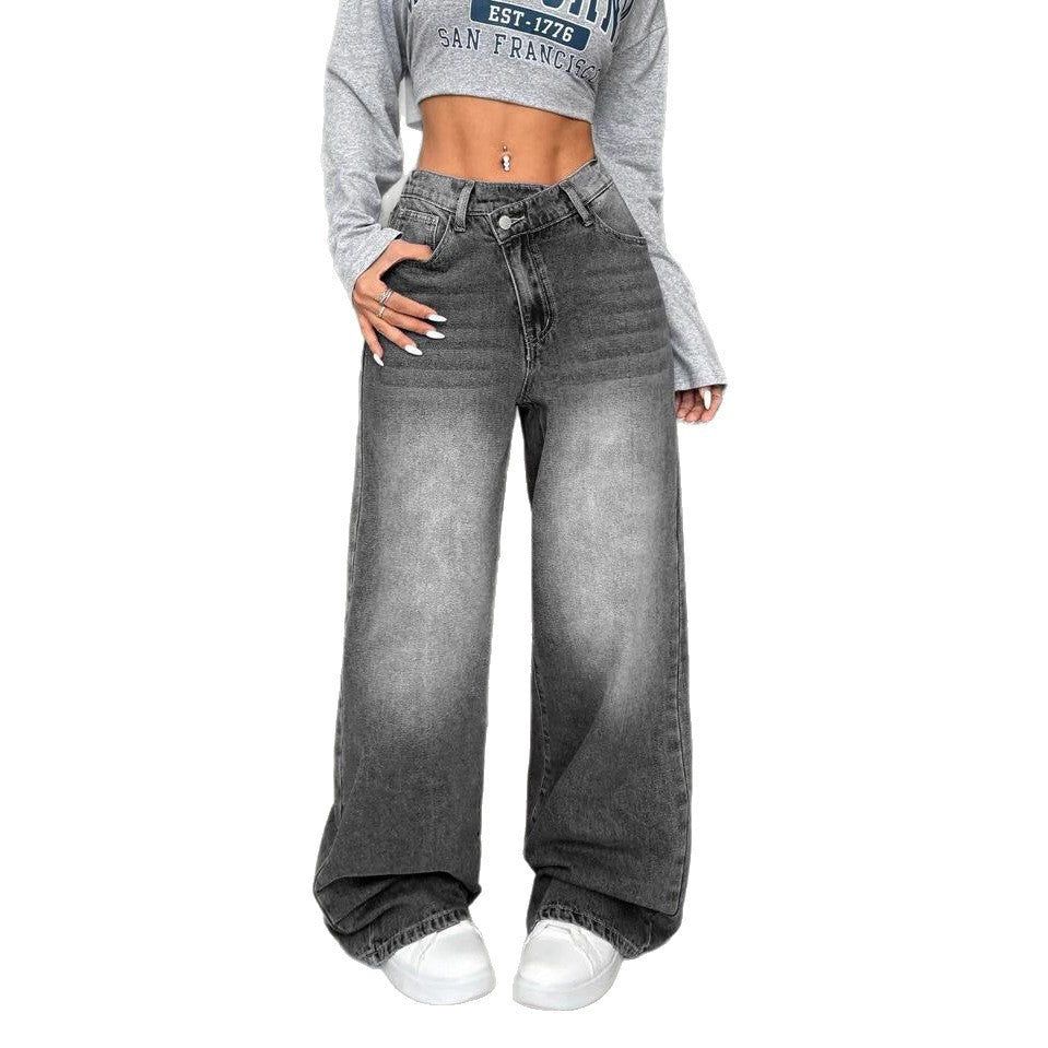 Women's American Style Casual Loose Washed-out For Women's Jeans