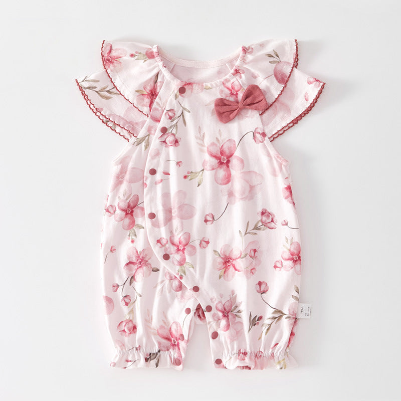 Summer Thin Sleeveless Rompers Princess Western Style Air Conditioning Pajamas Jumpsuit, Climbing Suit