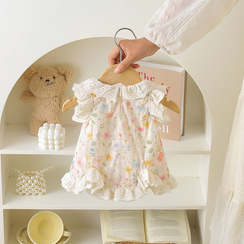 Days Old One Year Super Cute Lace Bunny Bloomer Jumpsuit, Climbing Suit