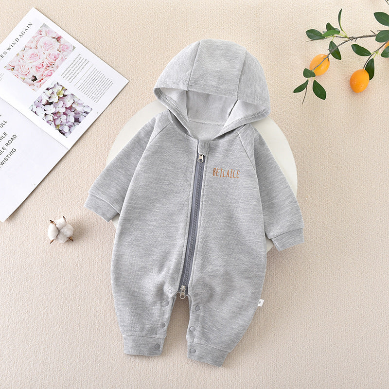 Women's & Men's Born Zipper Romper One Month Old Clothes Hooded Jumpsuit, Climbing Suit