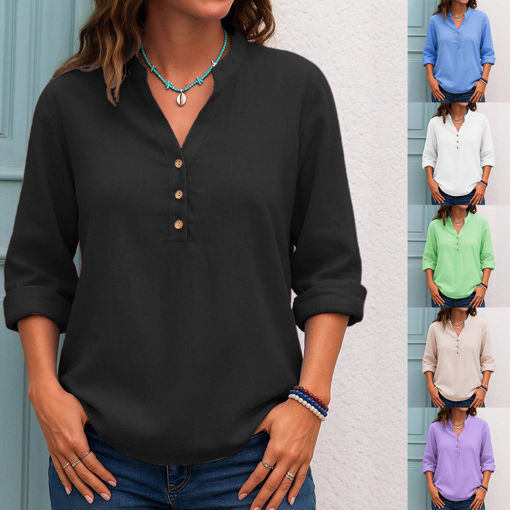 Durable Fashion Women's Casual Long-sleeved Shirt Blouses