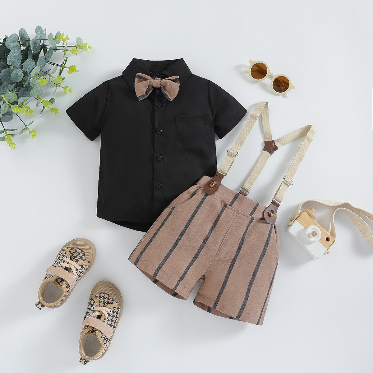 Children's Clothing Handsome Gentleman Polo Collar Top Children's Suit