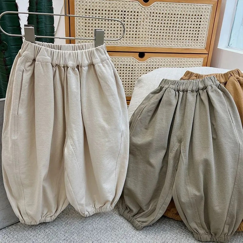 Children's Boy Loose Soft Glutinous Bloomers Spring Harem Western Style Children's Pants