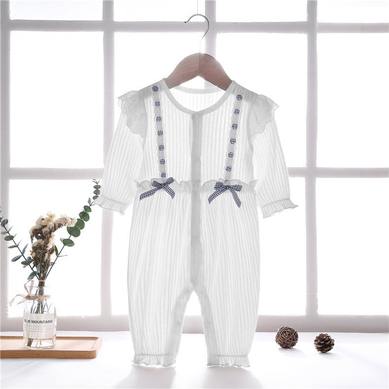 Women's Cute Jumpsuit Clothes Long Sleeve Bowknot Thin Jumpsuit, Climbing Suit