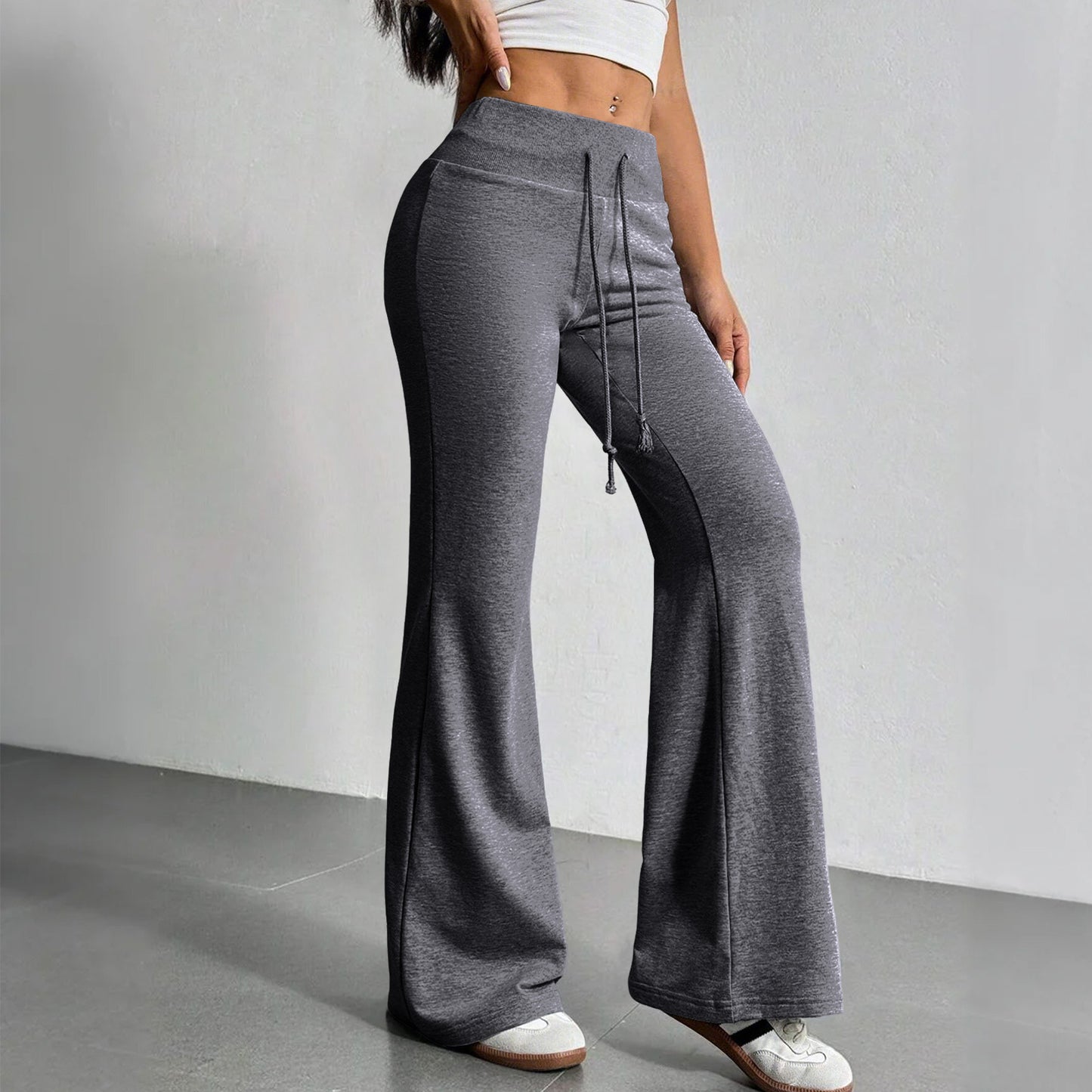 Women's Source Autumn Fashion Drawstring High Waist Leisure Horn Casual Pants