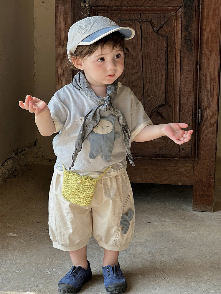 Summer Clothes Boy Cartoon T-shirt Shorts Two-piece Children's Suit