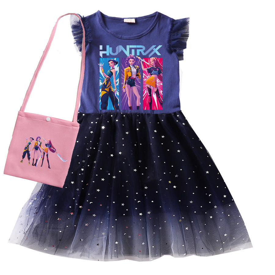 Children's Witch Hunting Group Cartoon Printed Clothing Children's Dress