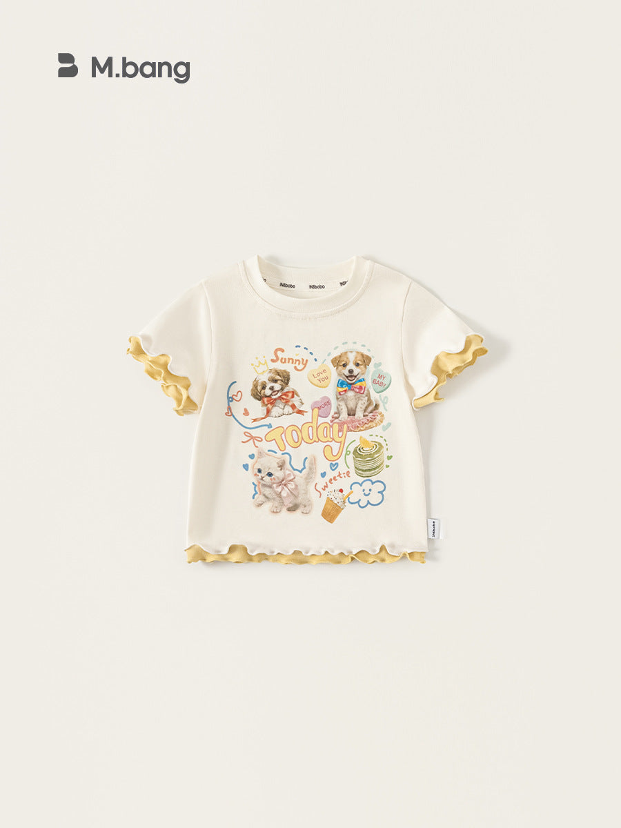 Children's Shirt Trendy Fake Two Pieces Summer Short Sleeve Children's T-shirt