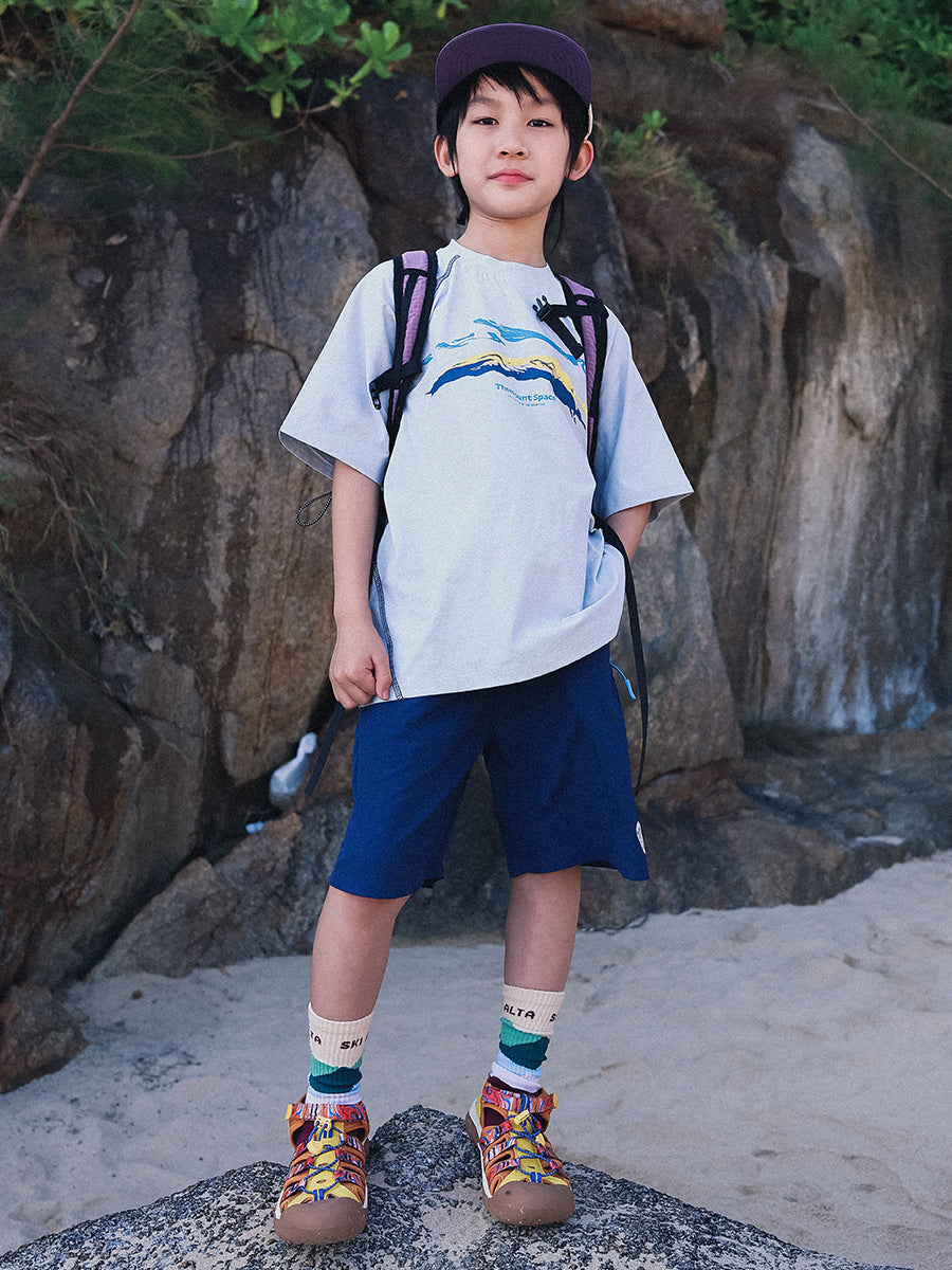 Children's Mountain Clothing Printed Short-sleeved Summer Sports Children's Suit