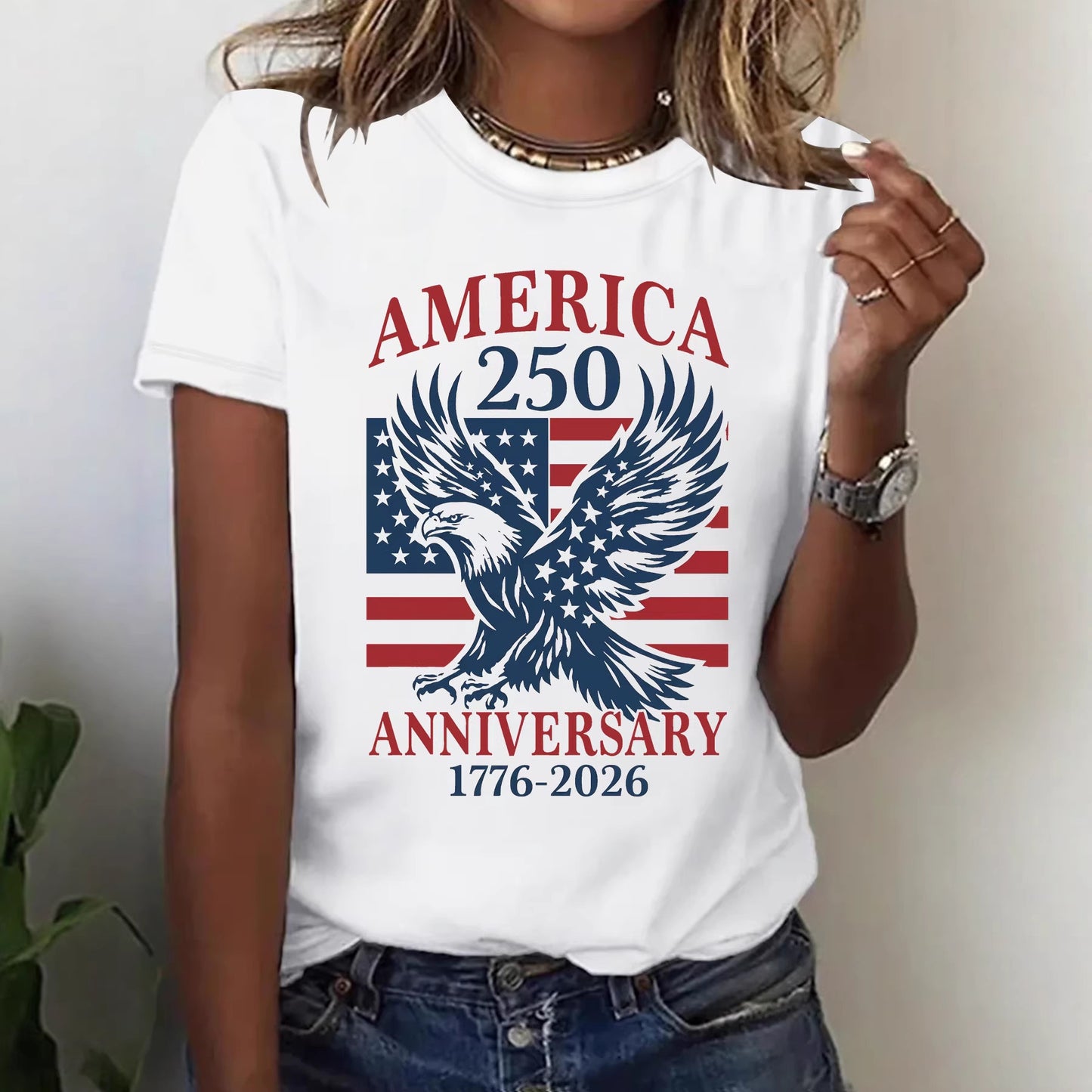 Women's Short-sleeved Shirt With Patriotism The Theme Women's T-shirt