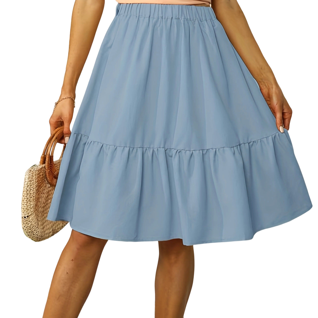 Casual Fashion Summer Soft Pleated Ruffled Skirt