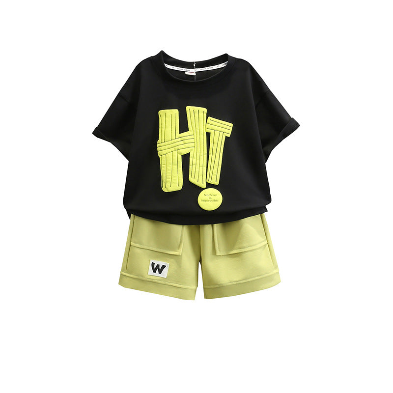 Children's Boys Summer Year Clothes Ruffle Handsome Children's Suit