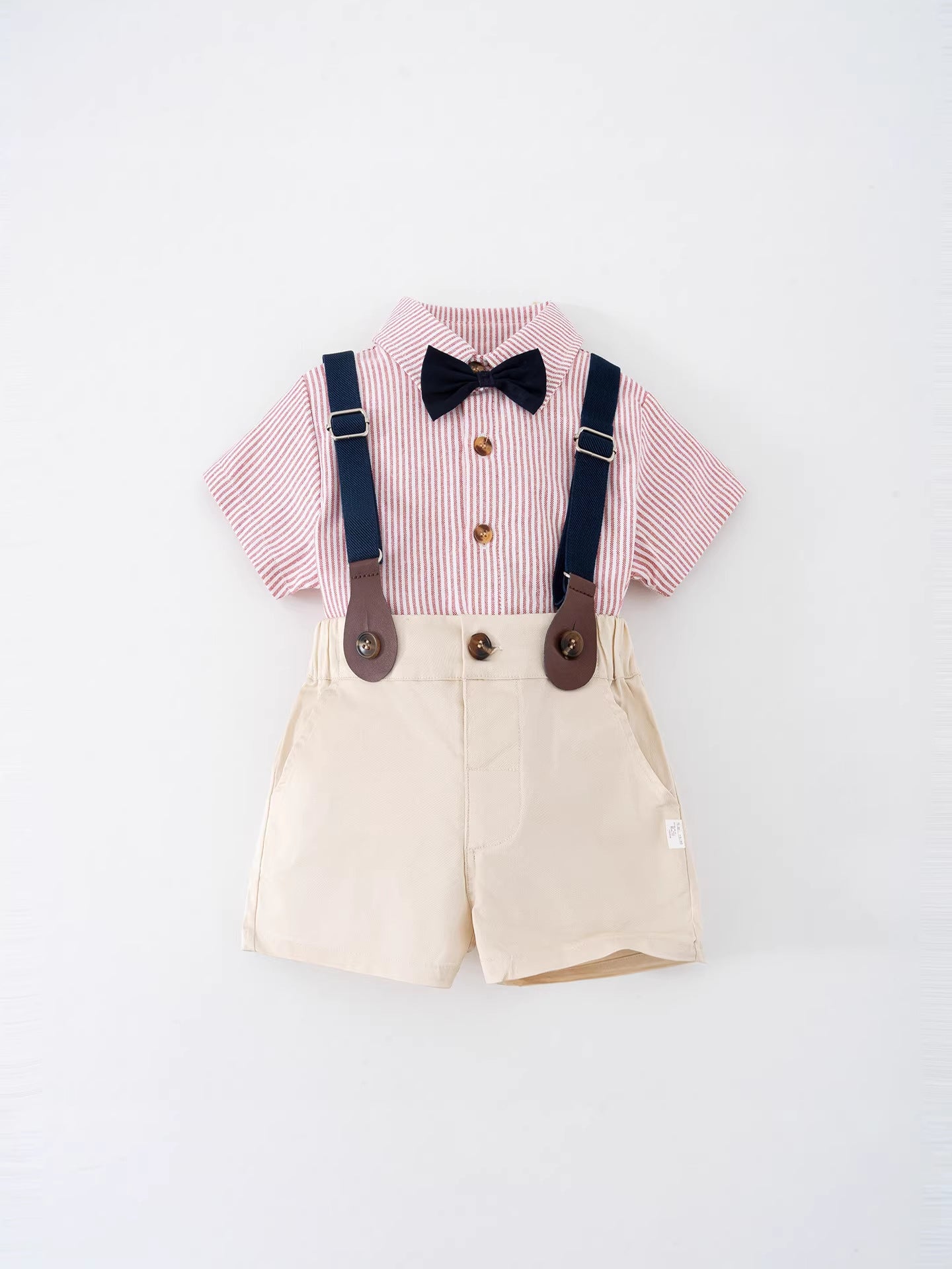 Children's Korean Style Little Master Overalls Dress Short Sleeve Children's Suit