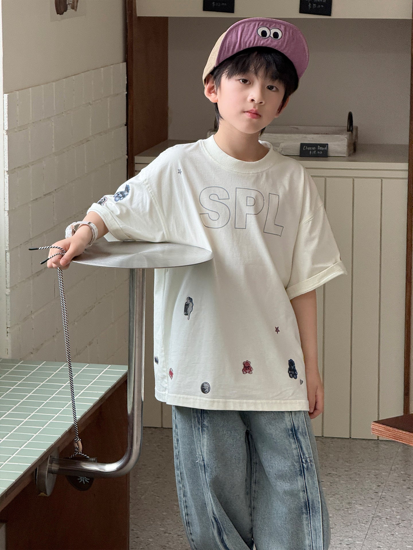 Children's Short-sleeved Summer Clothes Boys Fashion Childlike Colorful Pattern Comfortable Children's T-shirt