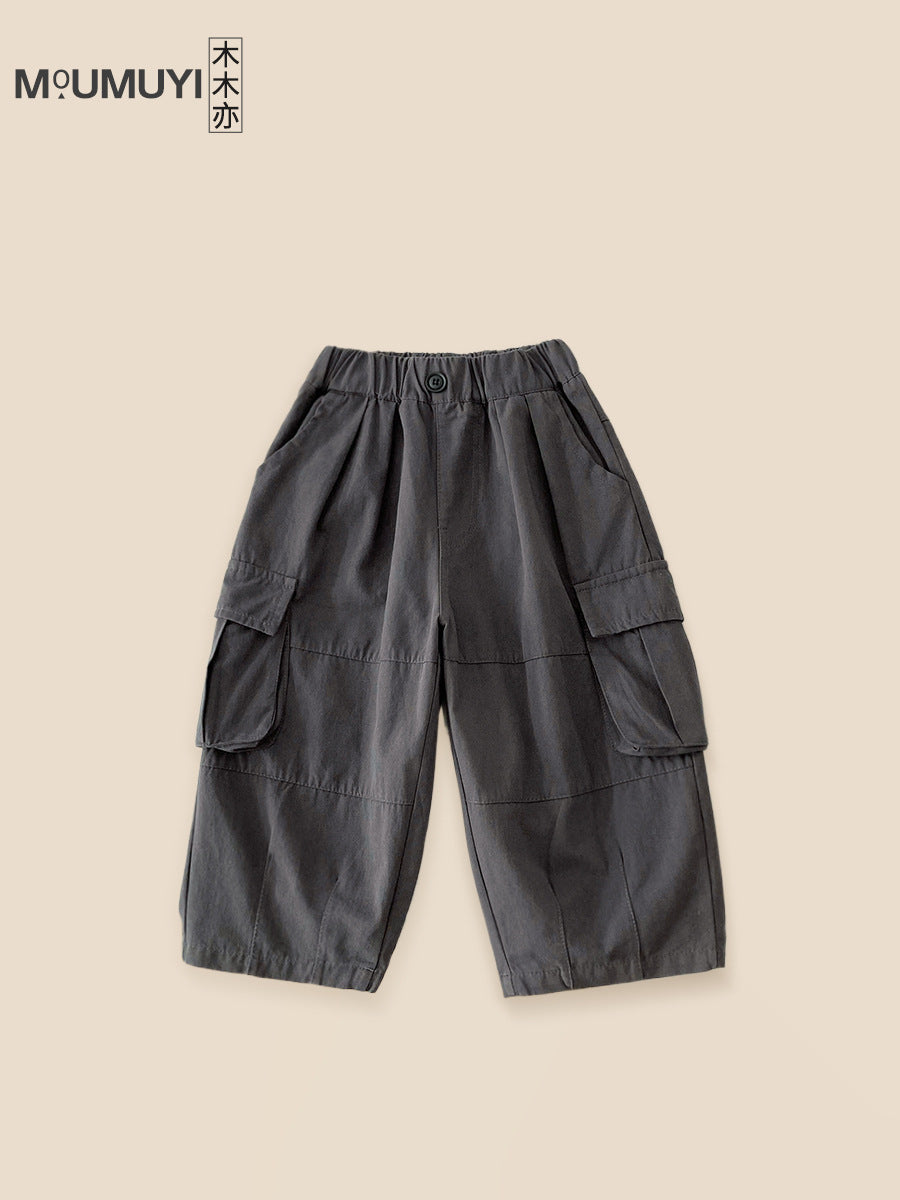 Children's Korean Clothing Spring Handsome Overalls Casual Cotton Children's Pants