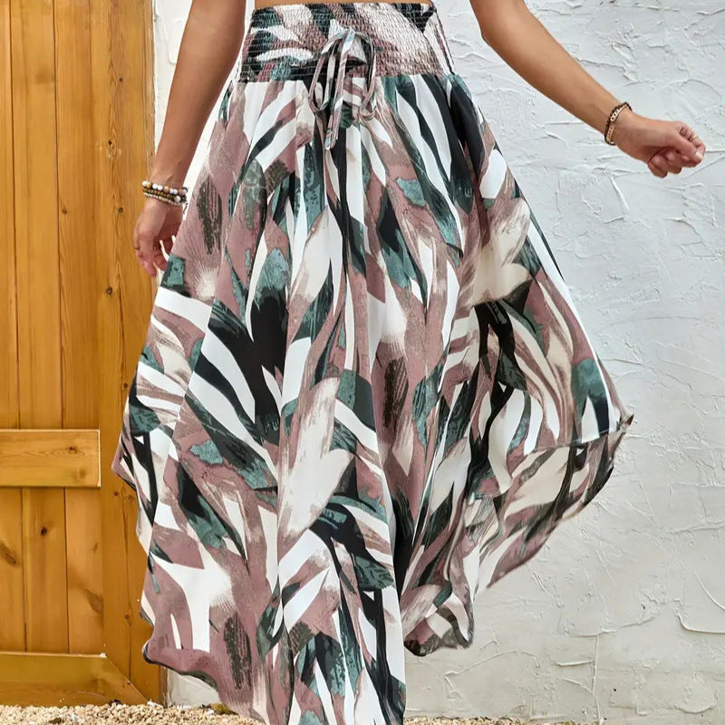 Bohemian National Style Personality Printed A- Line Skirt