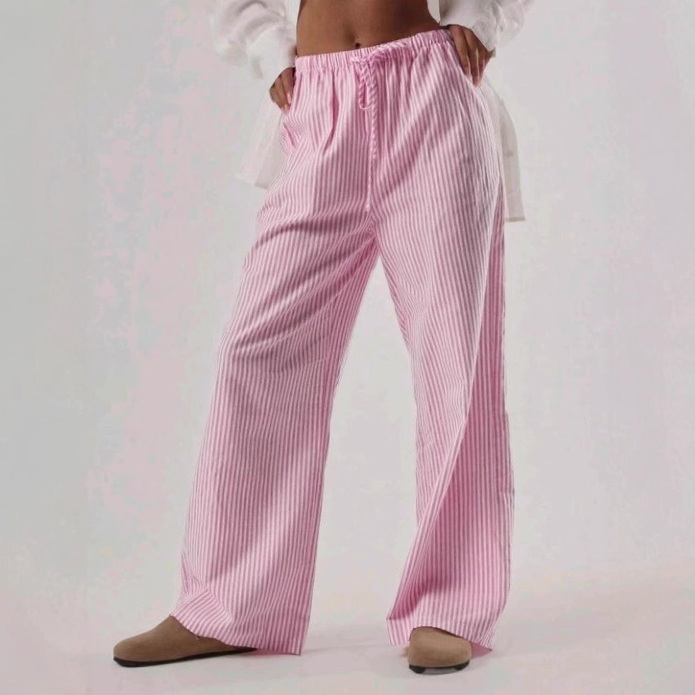 Versatile Graceful Trendy Women's Fashion Striped Pants