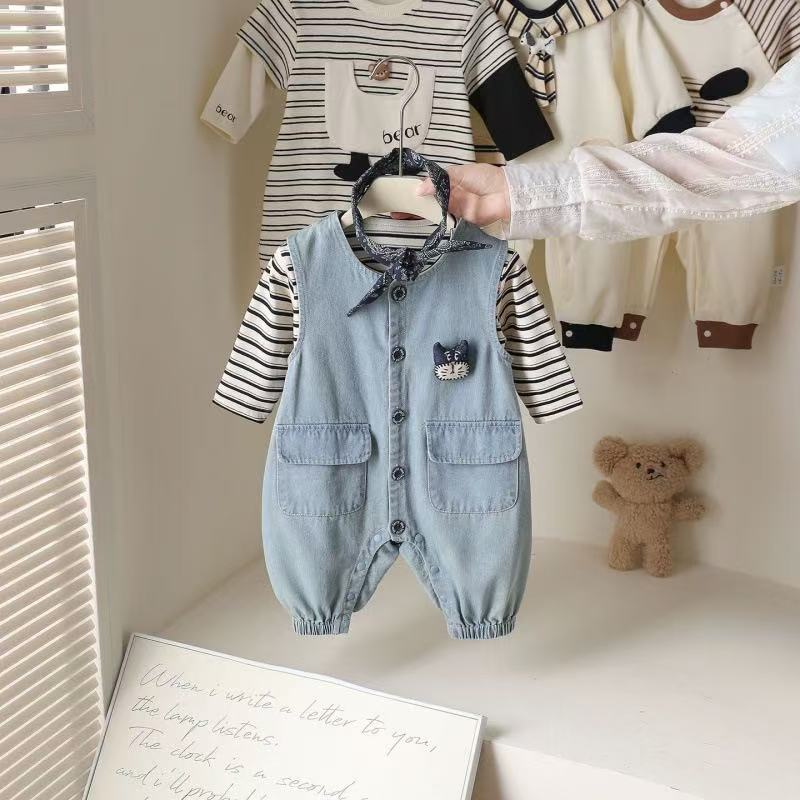Pants Spring Split Cute Fashionable Infant Going Out Clothes Thin Jumpsuit, Climbing Suit