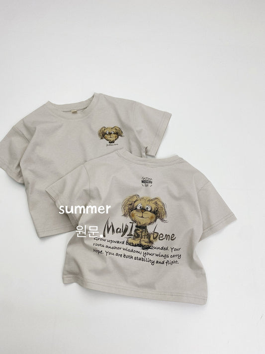 Children's Short-sleeved Summer Boys Cartoon Puppy Short Sleeved Cute Round Neck Children's T-shirt