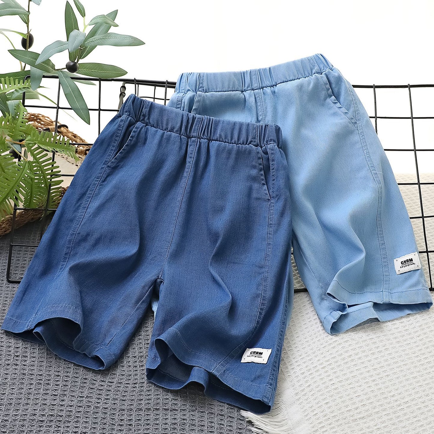 Children's Denim Medium Large Washed Cool Silk Children's Pants