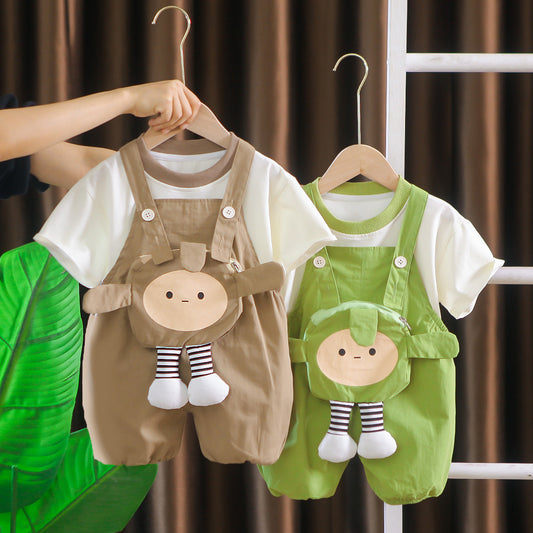 Children's Korean Style Clothing Man Woman Cartoon Little Short Children's Suit