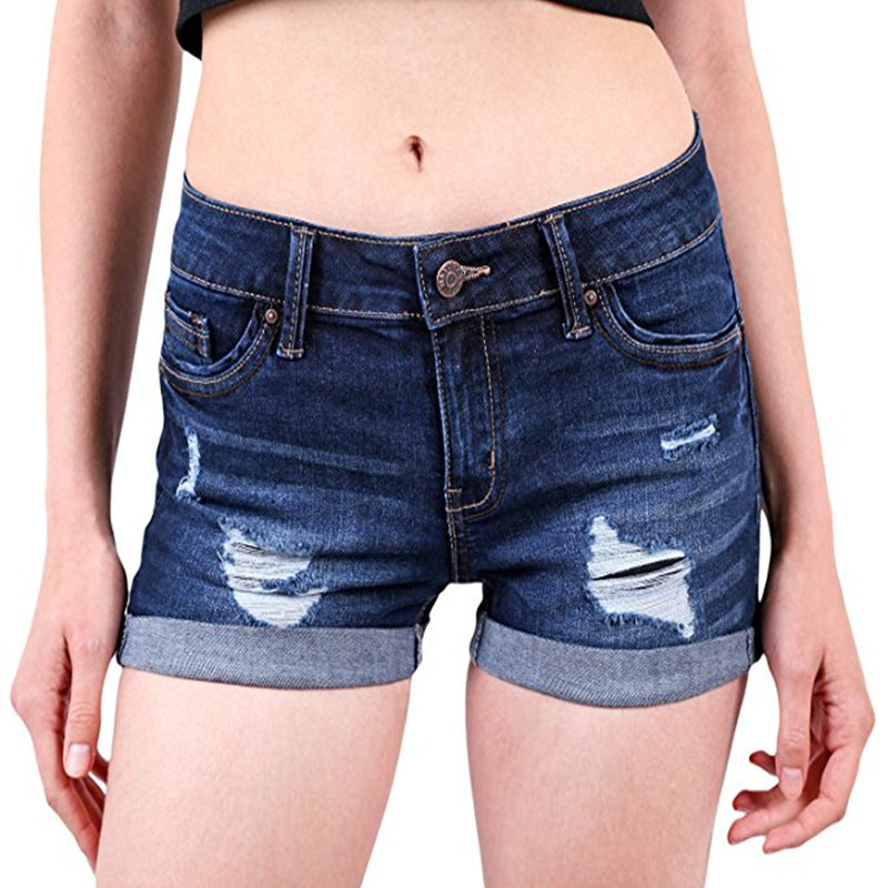 Women's Summer Denim Flanging Hot Tide Women's Jeans