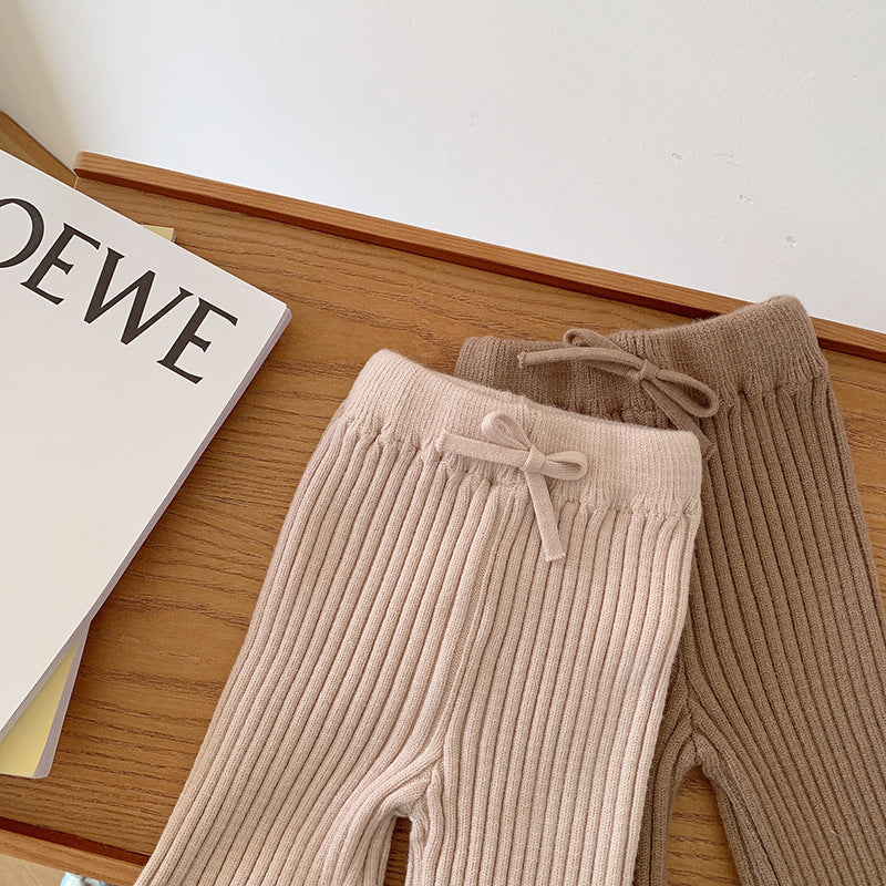 Children's Knitted Straight Korean Style Trousers Leggings Children's Pants