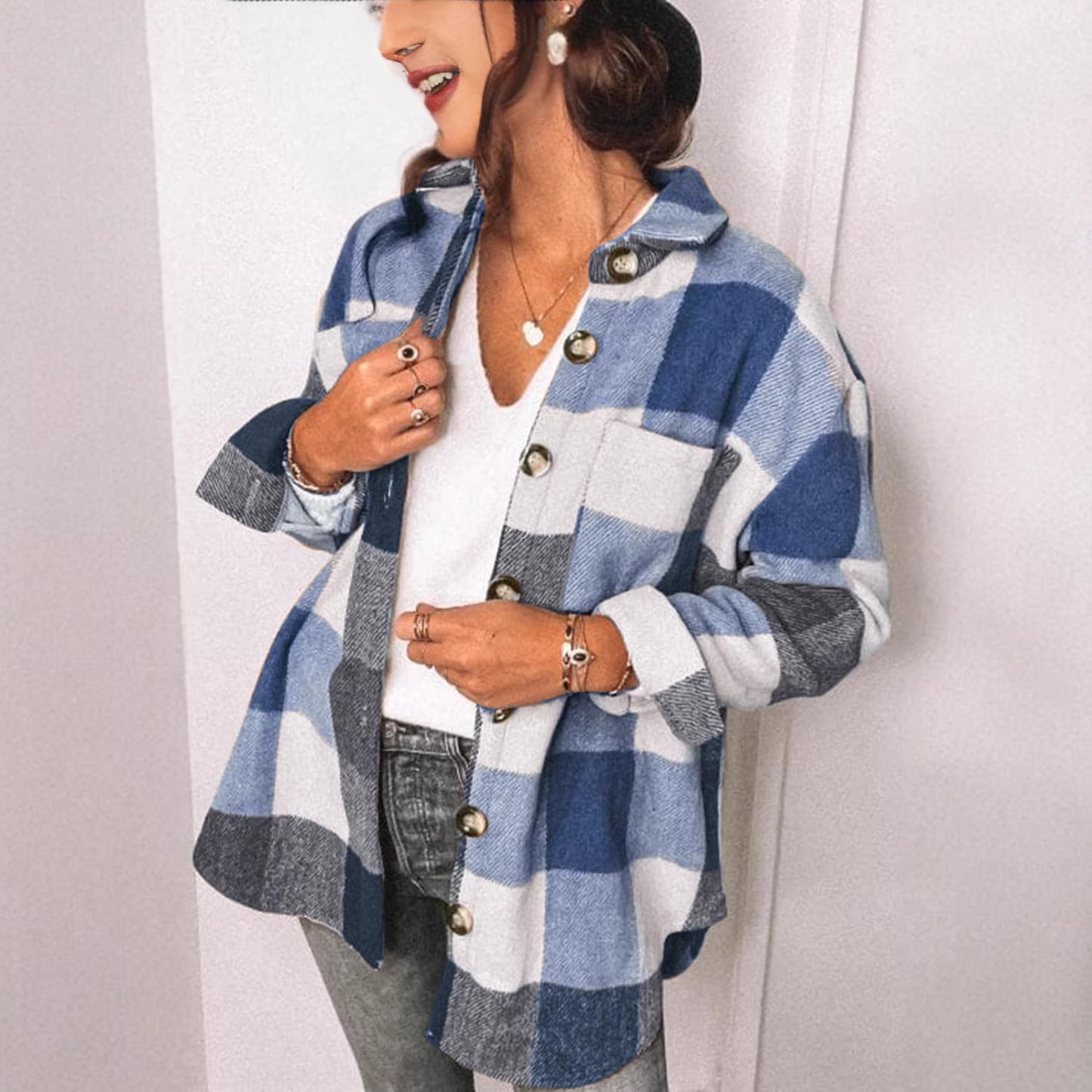Women's Spring Shirt Independent Breasted Casual Blouse