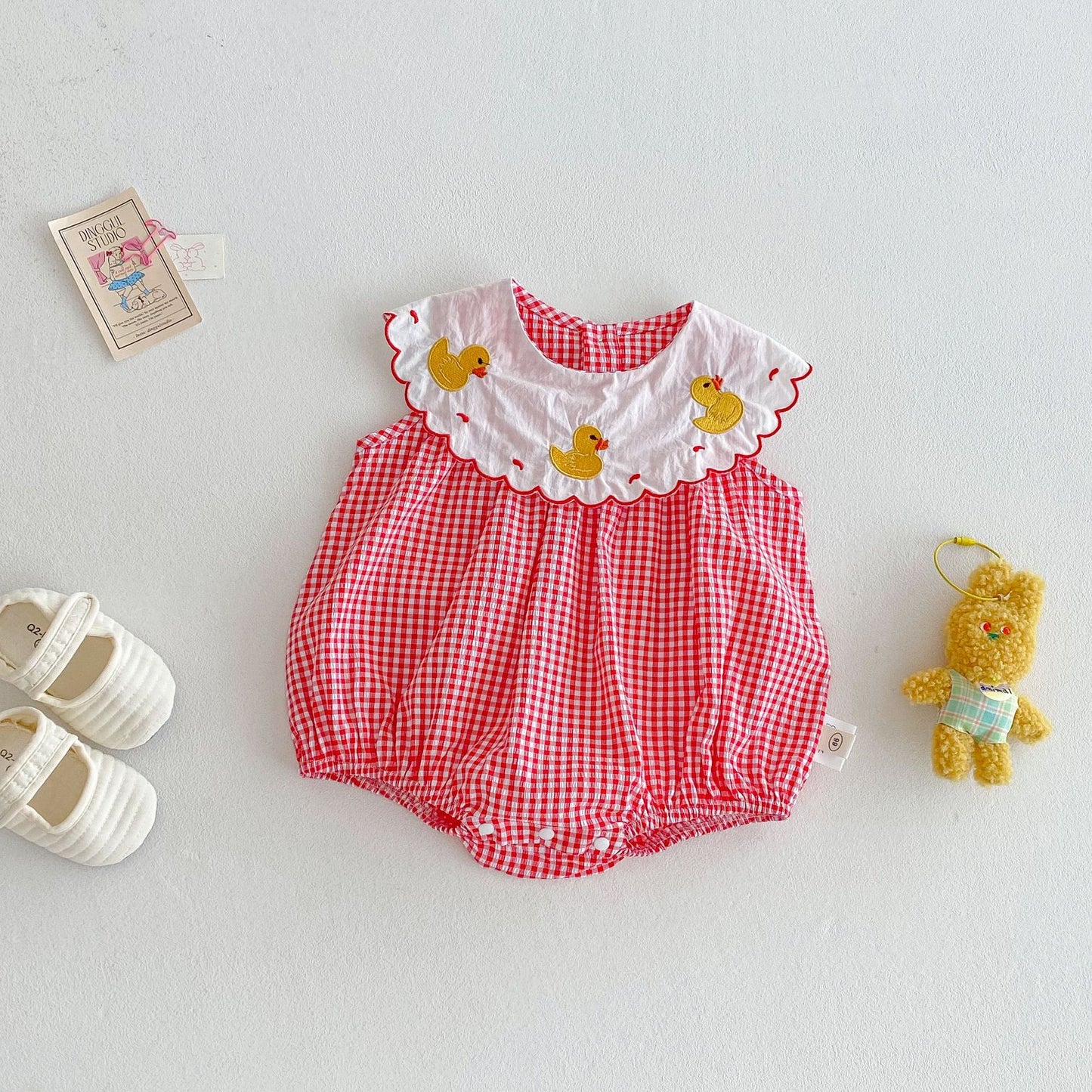 Change Duck Summer Doll Collar Romper Jumpsuit, Climbing Suit