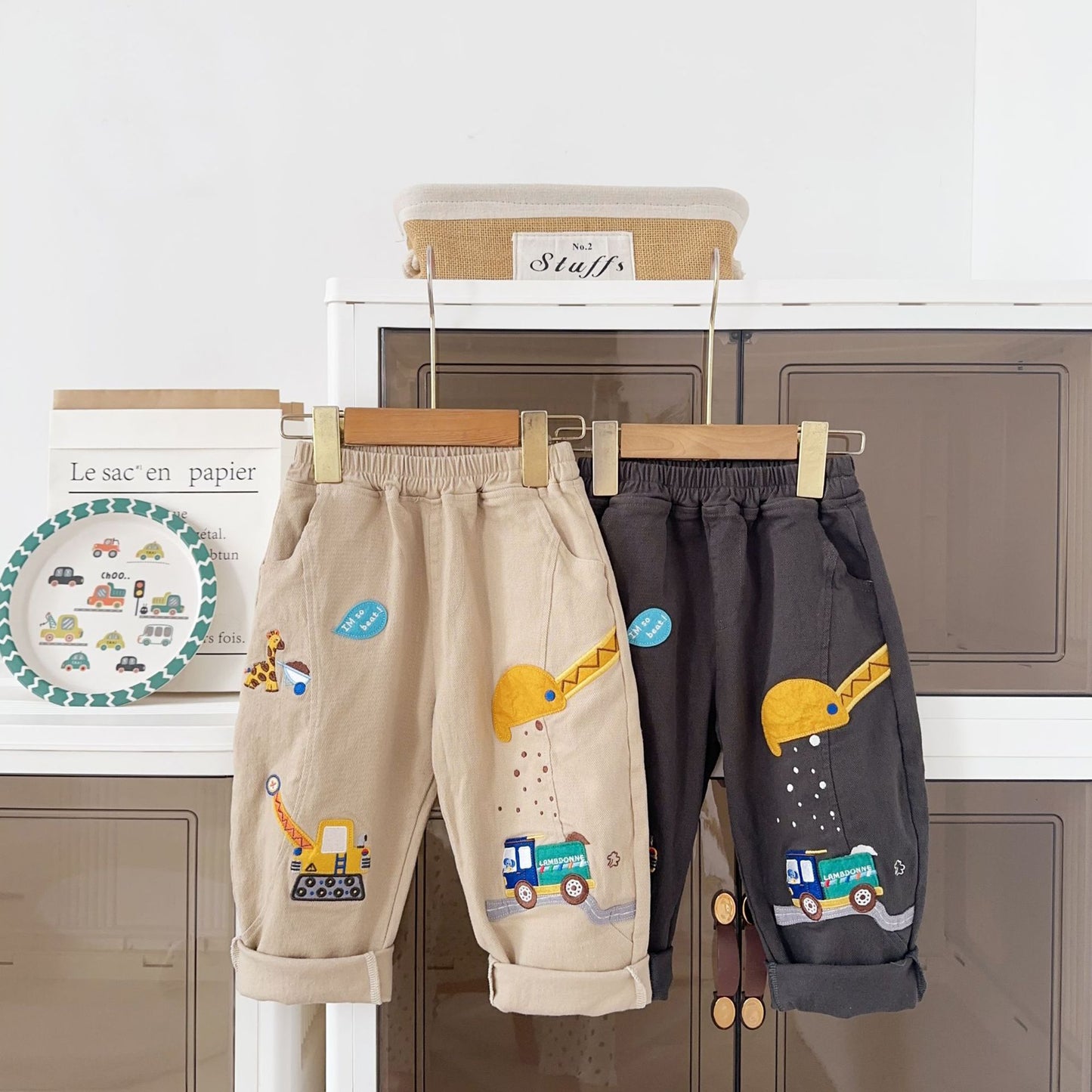 Creative Trendy Autumn Woven Embroidered Trousers Children's Pants