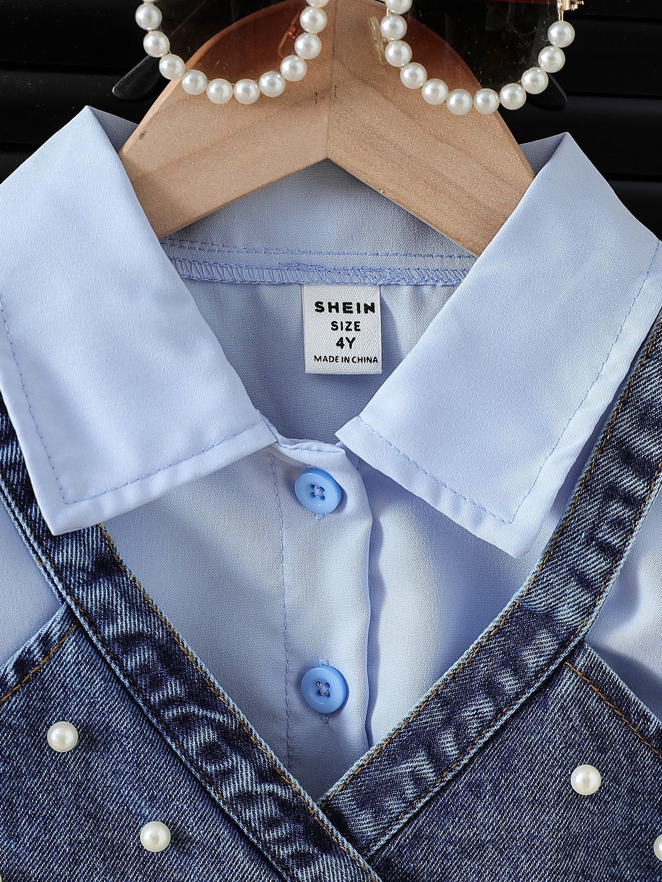 Summer Lapel Shirt Denim Vest Beaded Jeans Children's Suit