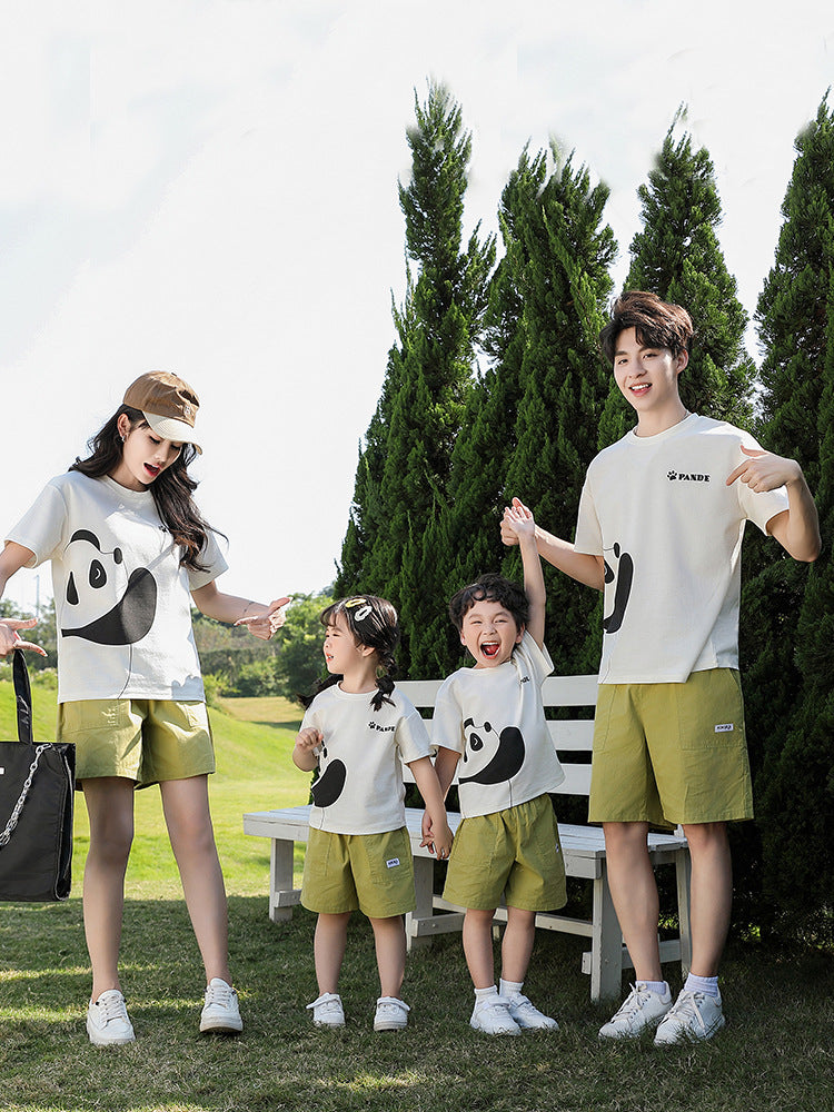 Children's Pearl Cotton T-shirt Korean Style Fried Street Parent-child Outfit
