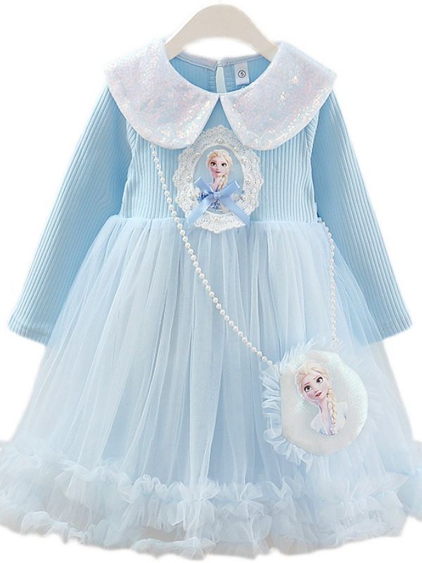 Children's Princess Long Sleeve Tulle Tutu Western Style Children's Dress