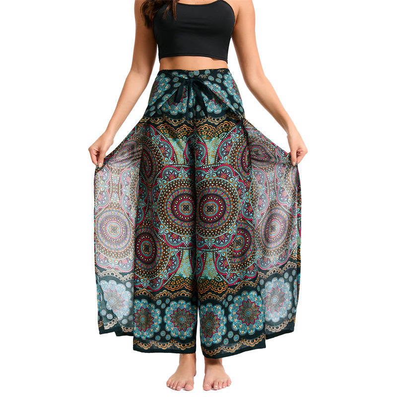 Bohemian Loose Rayon Culottes Thai Style Casual Pants