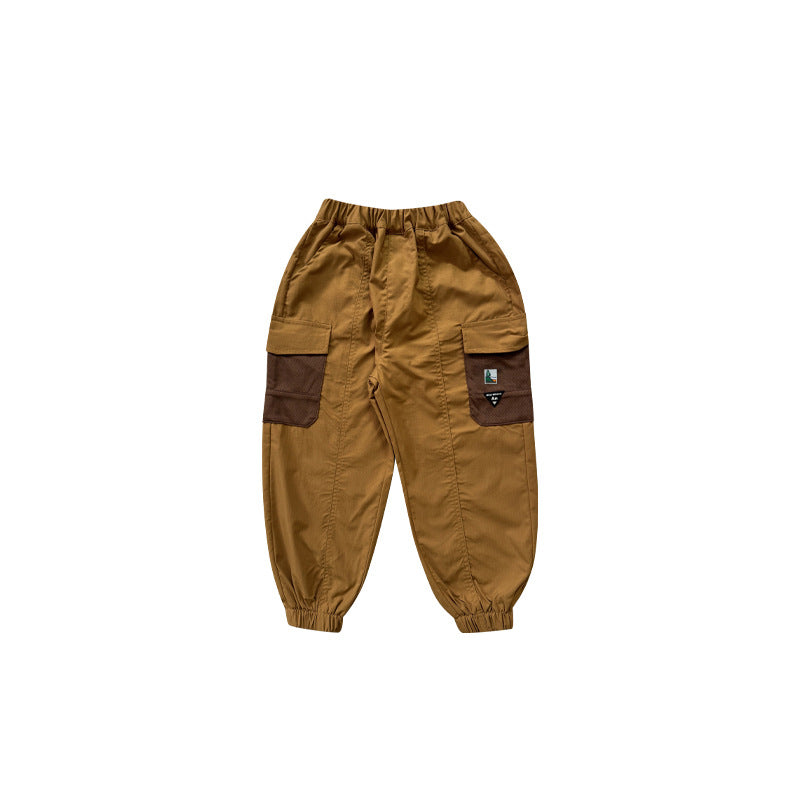 Children's Trousers Spring Contrast Color Pocket Teens Children's Pants
