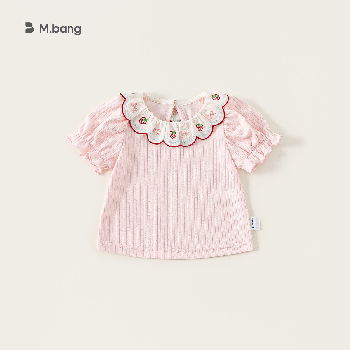 Children's Clothing Short-sleeved Lace Collar Sweet Clothes Pink Summer Small Children's T-shirt