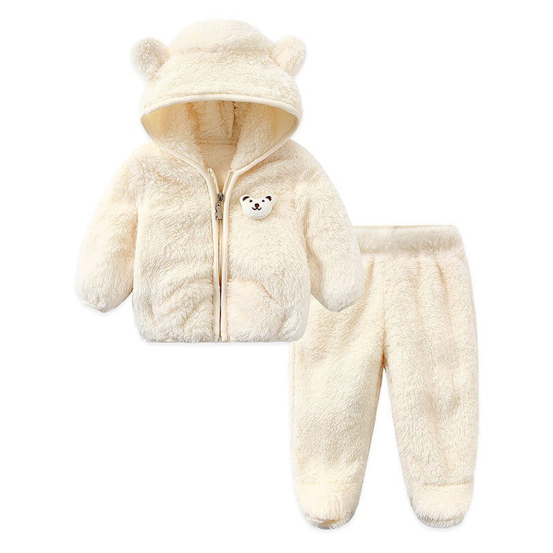 Women's & Men's Spring Home Sets Veet Coral Fleece Children's Suit