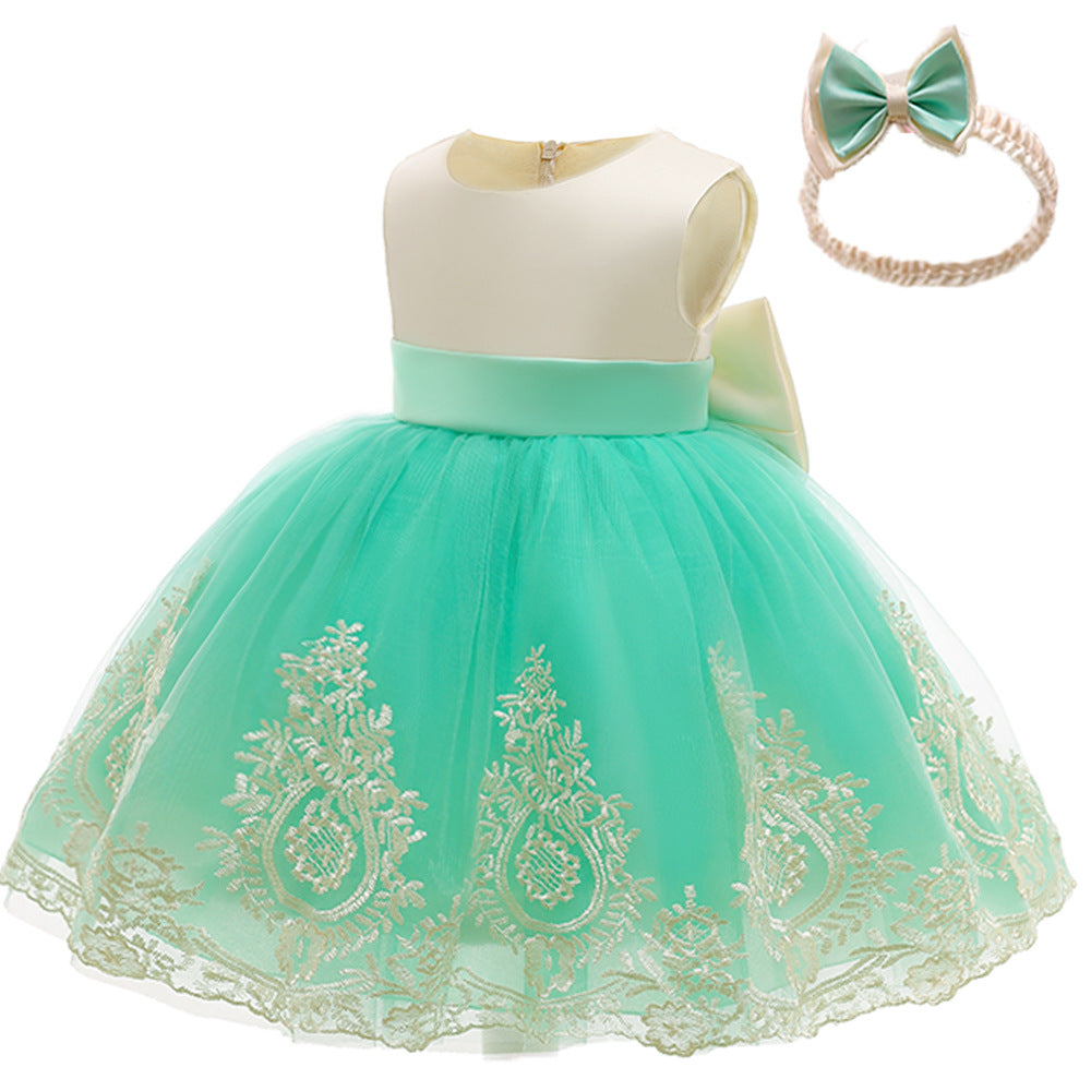 Children's Spring Wear Princess Lace Color Matching Children's Dress