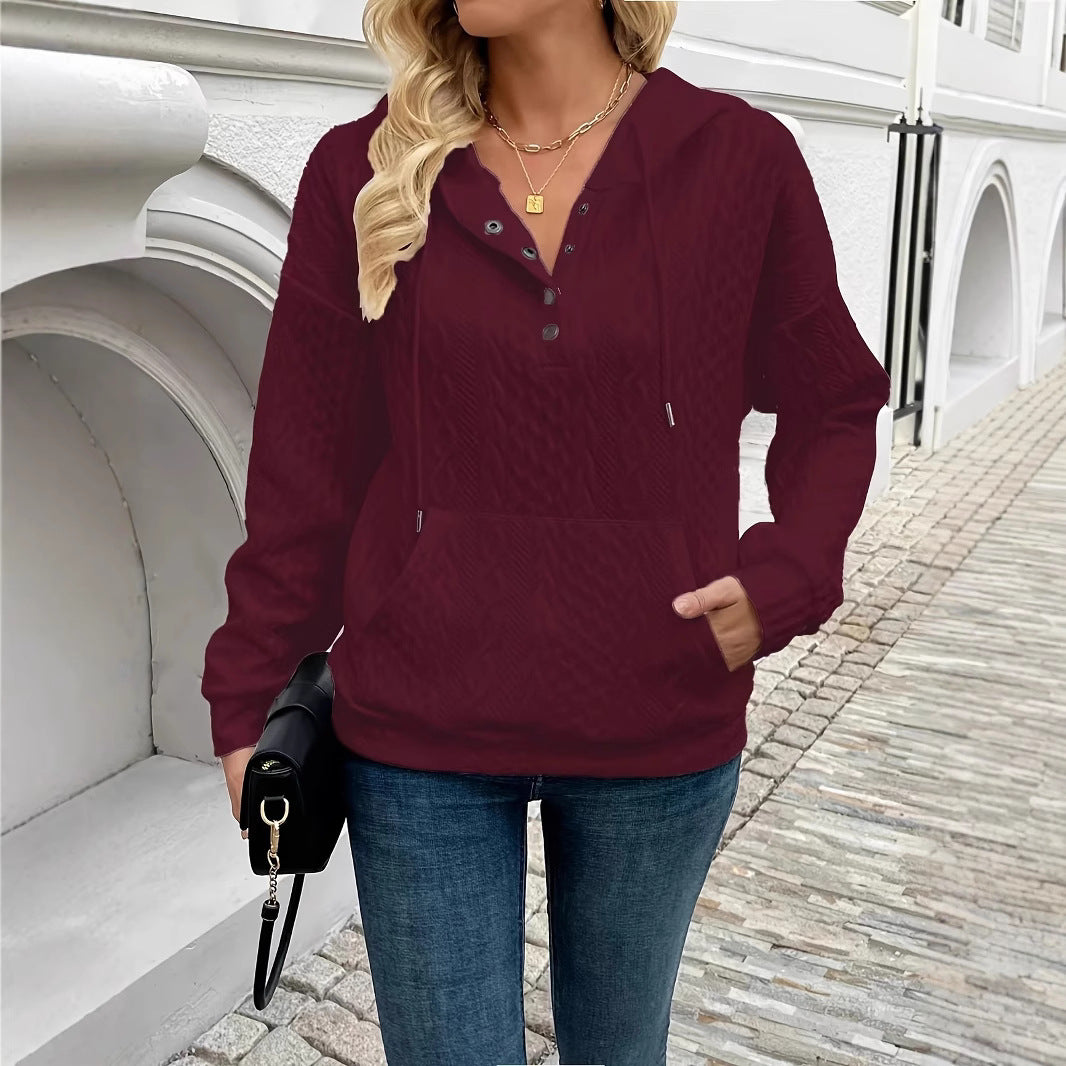 Classic Knitted Jacquard Long Sleeve Loose Blouse