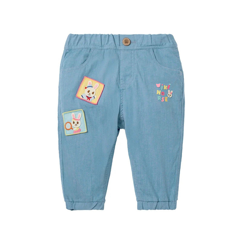 Bear Rabbit Badge Trousers Letter Embroidered Children's Pants