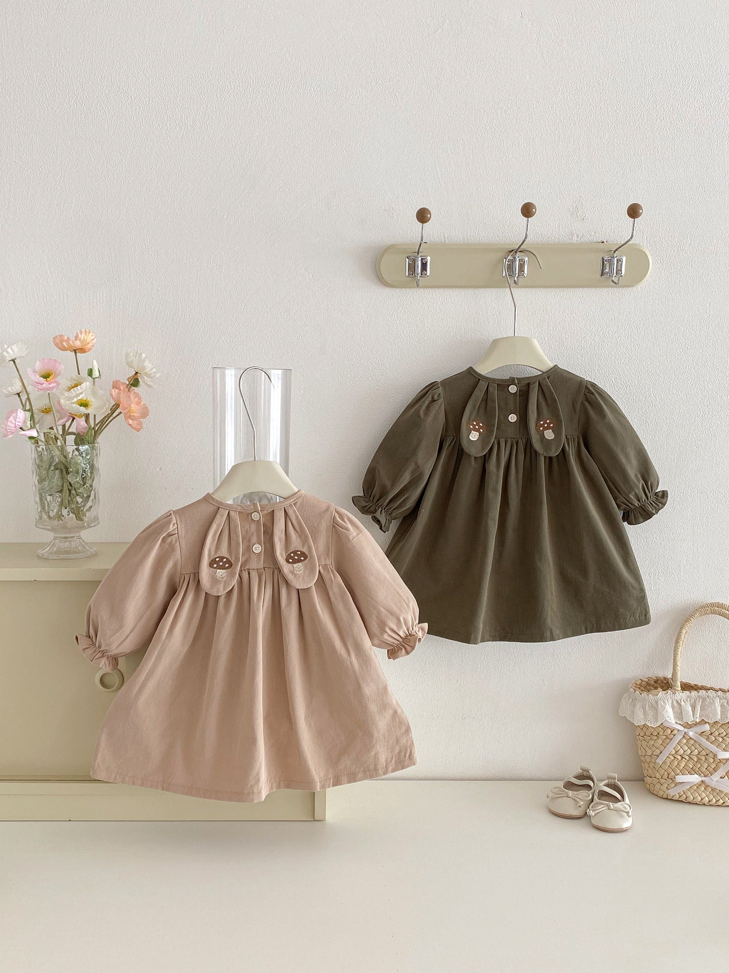 Children's Spring Preppy Princess Embroidered Infant Children's Dress