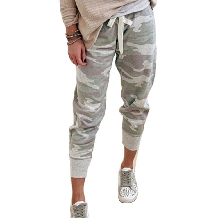 Fashion Women's Camouflage Printed Drawstring Jogging Pants