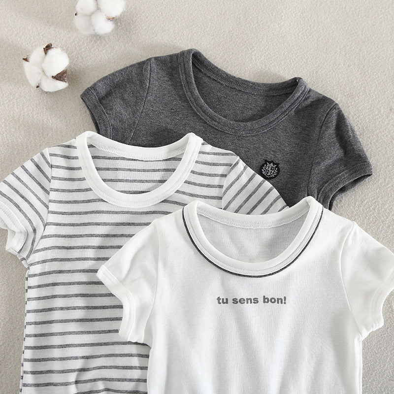 Children's 2 Packs Starting From Summer Clothing Boys Infant White Short Children's T-shirt