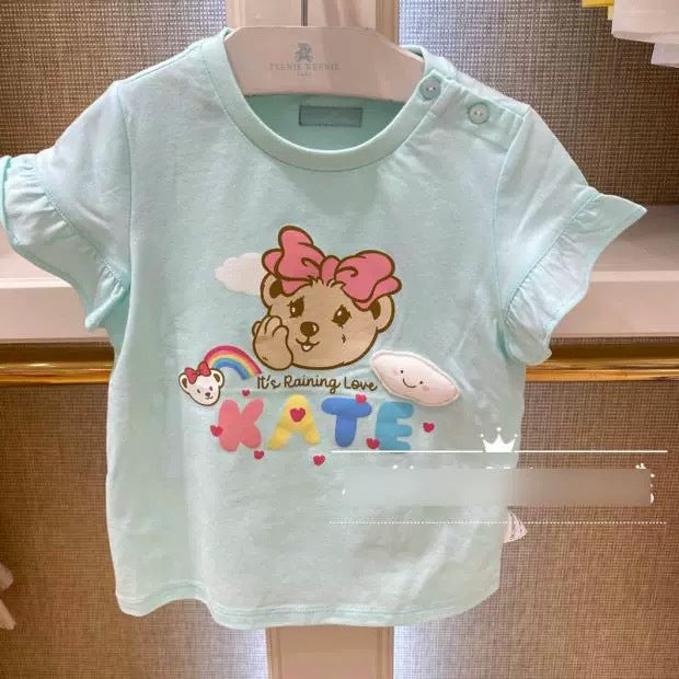 Cute Clouds Soft Breathable Knitted Flying Children's T-shirt