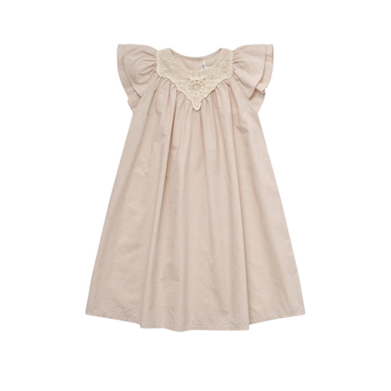 Shirt Lace Stitching Small Round Neck Short Children's Dress