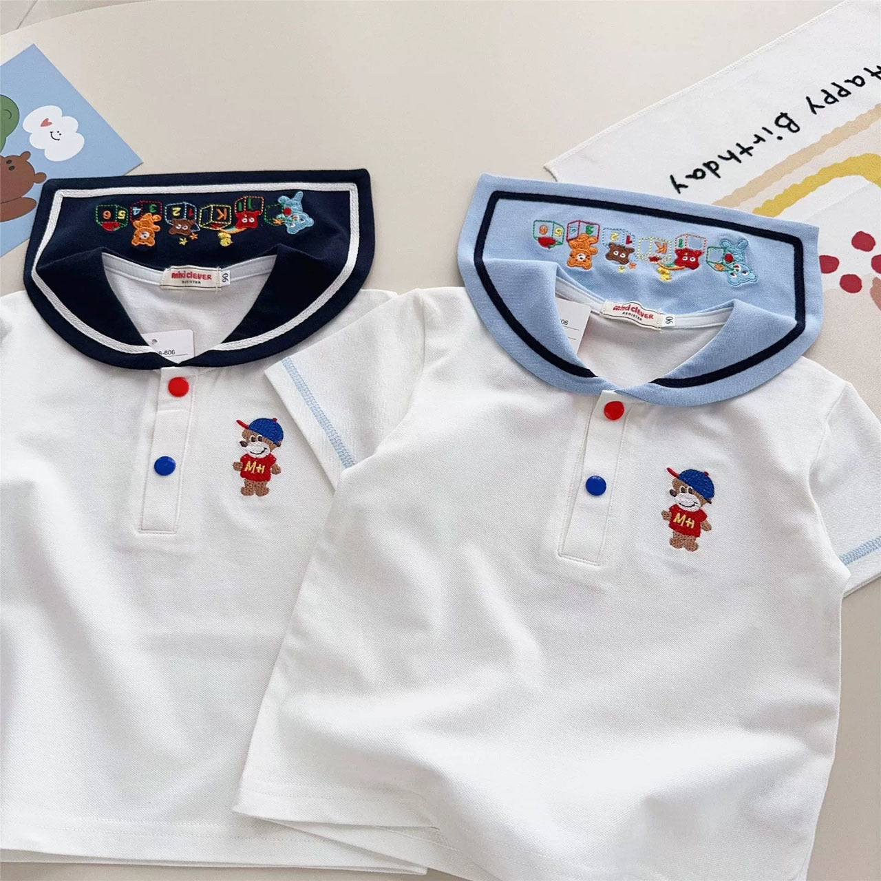 Soft Navy Short Sleeve Summer Boys Children's Suit