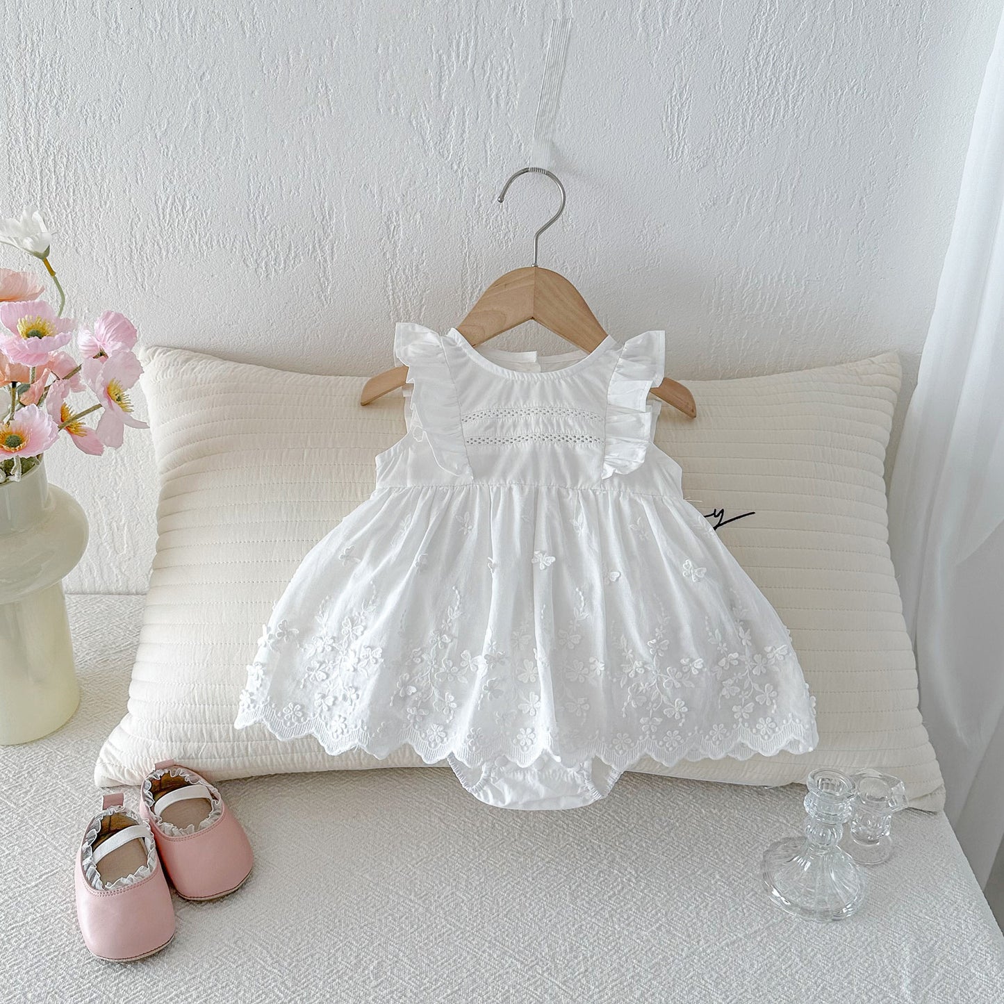 Summer Thin Clothes Flowers Vest Jumpsuit Born Full Moon Year Jumpsuit, Climbing Suit